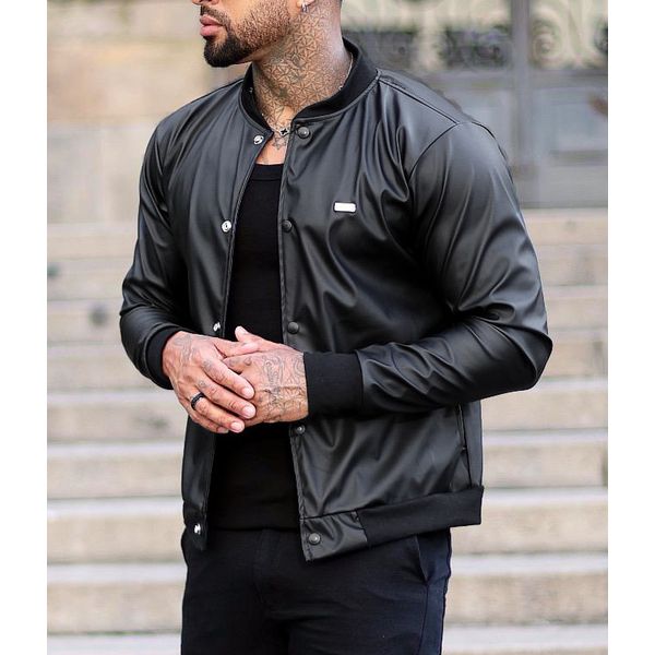 Jaqueta Lacapa Bomber Courino Slim Streetwear