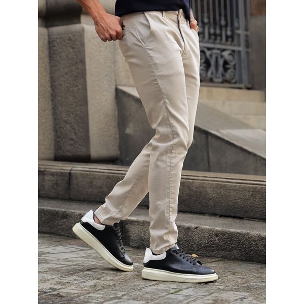 Calça Sarja Alfaiataria Slim Fit Masculina Bege Codi Jeans Bege