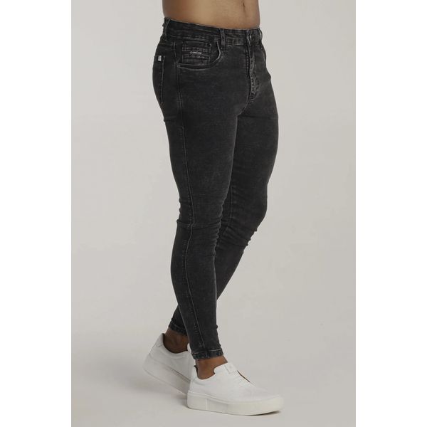 Calça Preta Marmorizada Skinny Jeans