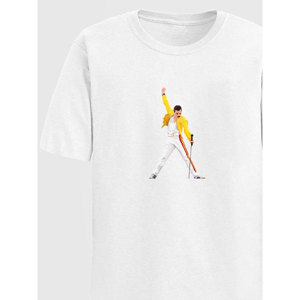 Camiseta Estampada Freddie Mercury Queen Rock - Branco