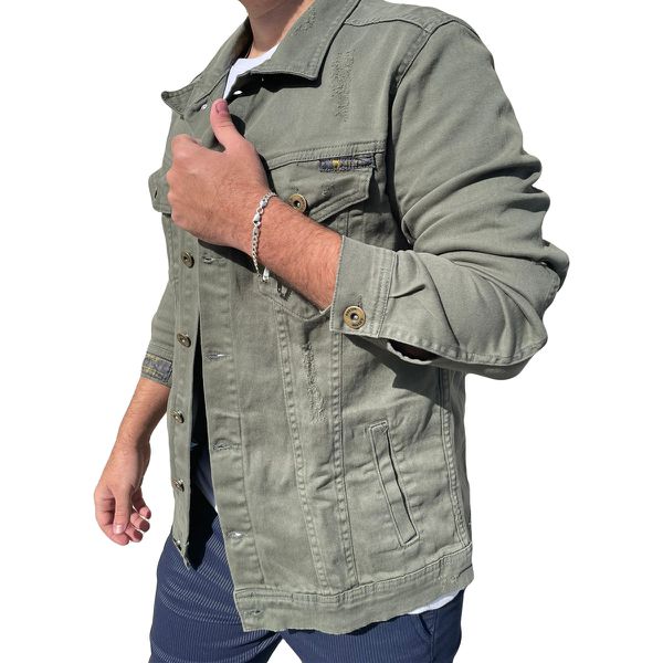 Jaqueta jeans outlet verde musgo