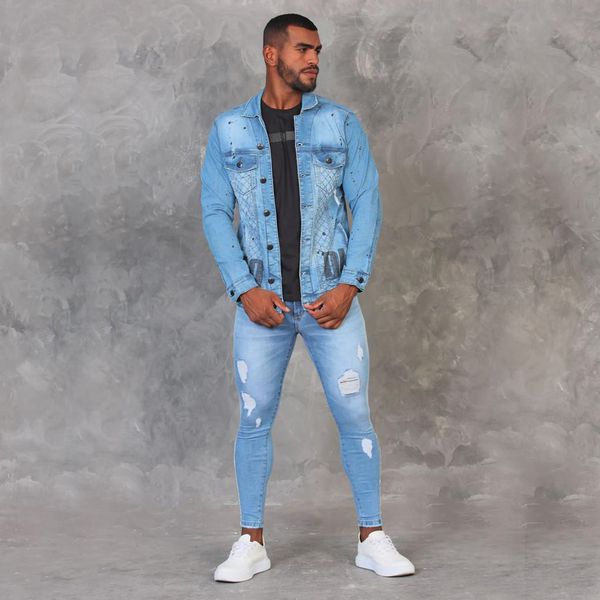 Calça skinny destroyed masculina online