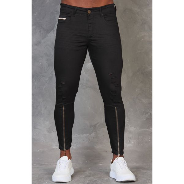 Calça masculina preta destroyed on sale