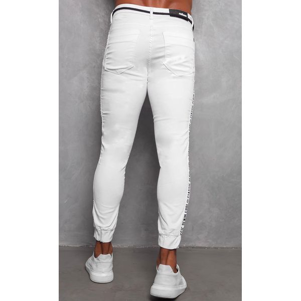 Calça branca com faixa lateral online