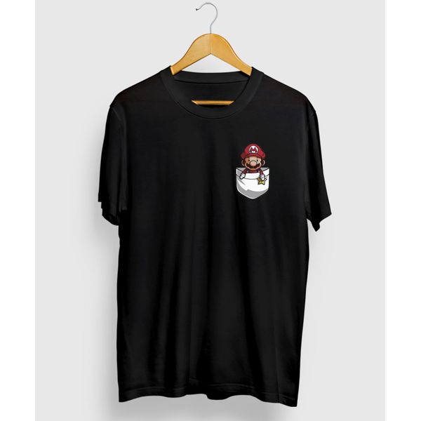 Camiseta Estampada Super Mario Bros Premium - Preto