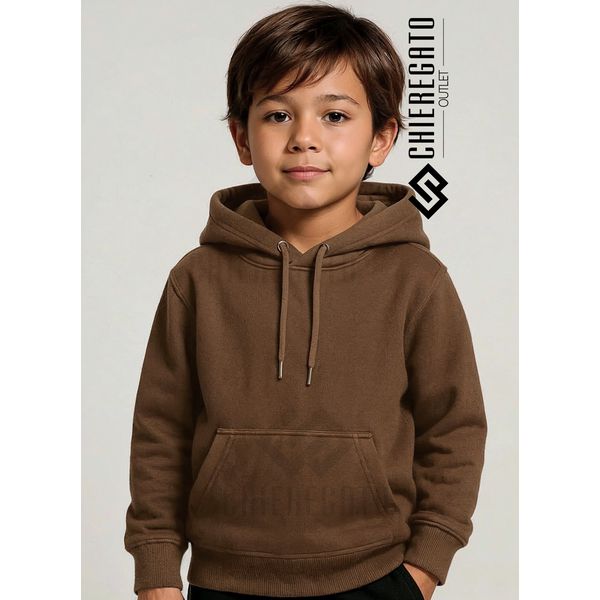 Moletom Canguru Infantil Unissex Marrom
