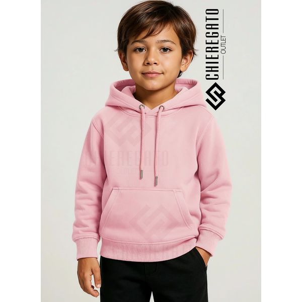 Moletom Canguru Infantil Unissex Rosa
