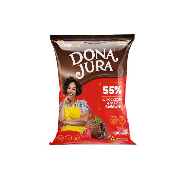 CHOC PO DONA JURA SOLUVEL 55% CACAU 1KG CACAU FOODS - 638074 - CHOKDOCE
