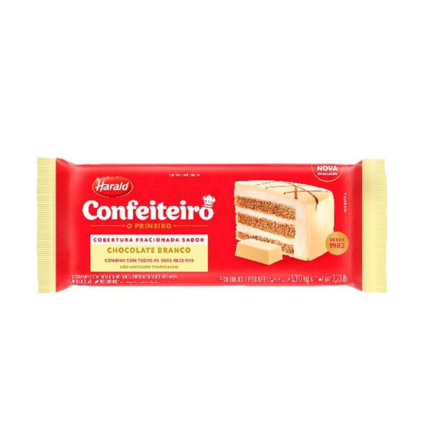 COBERTURA CONFEITEIRO BRANCO BARRA 1.01KG HARALD - 555746 - CHOKDOCE