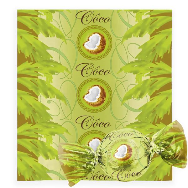 EMBALAGEM TRUFA SABORES COCO 14,5X15,5CM CROMUS - 57837 - CHOKDOCE
