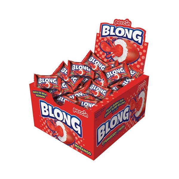 CHICLE DE BOLA BLONG MORANGO 200G PECCIN - 288804 - CHOKDOCE