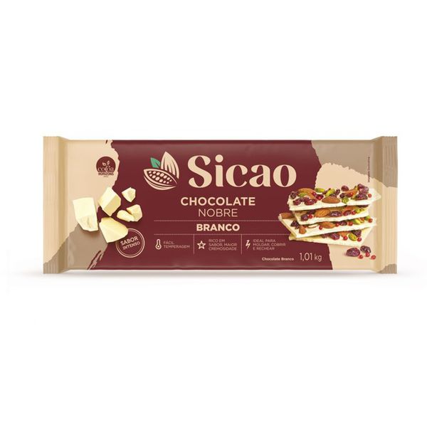 CHOCOLATE NOBRE BRANCO 1.01KG SICAO - 392341 - CHOKDOCE