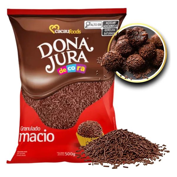 GRANULADO MACIO SABOR CHOCOLATE 500GR CACAU FOODS - 598958 - CHOKDOCE