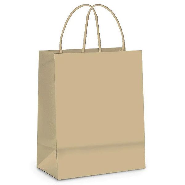 SACOLA PAPEL 21.5X15X8CM P KRAFT PARDO CROMUS - 288095 - CHOKDOCE