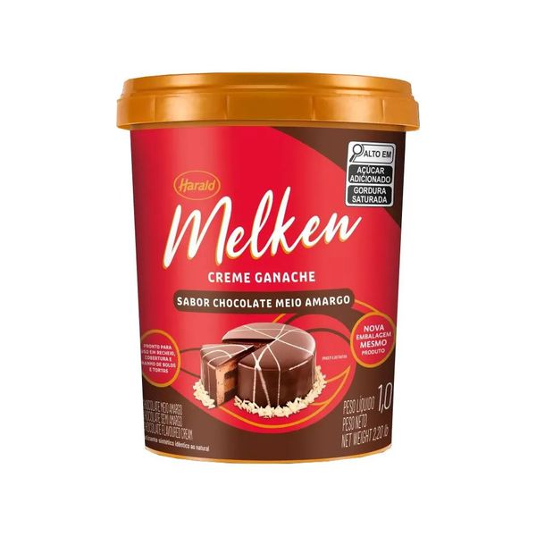 GANACHE MEIO AMARGO MELKEN 1KG HARALD - 208819 - CHOKDOCE