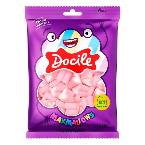 MAXMALLOWS CORACAO MORANGO 250G DOCILE - 378413 - CHOKDOCE