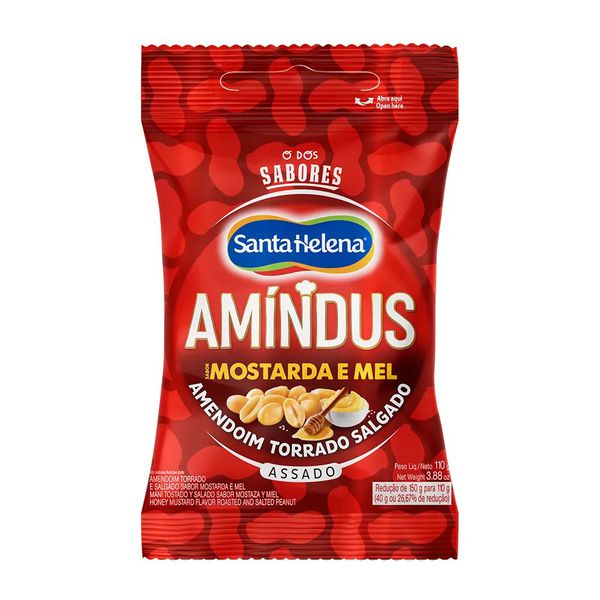 AMENDOIM AMINDUS MOSTARDA E MEL 110G SANTA HELENA - 245937 - CHOKDOCE