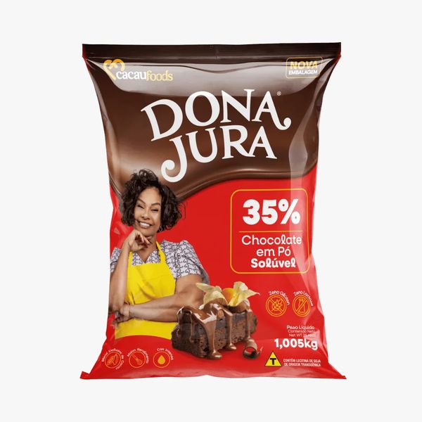 CHOCOLATE EM PÓ SOLUVEL DONA JURA 35% CACAU 1,05KG CACAU FOODS - 691949 - CHOKDOCE