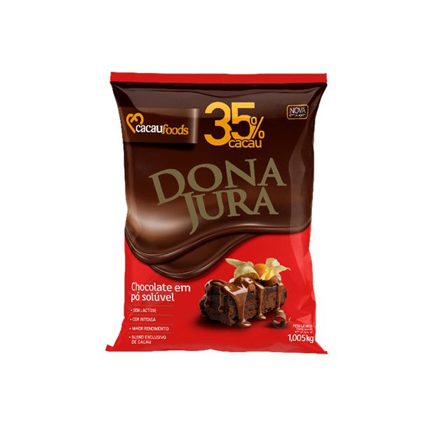 CHOCOLATE EM PÓ SOLUVEL DONA JURA 35% CACAU 1,05KG CACAU FOODS
