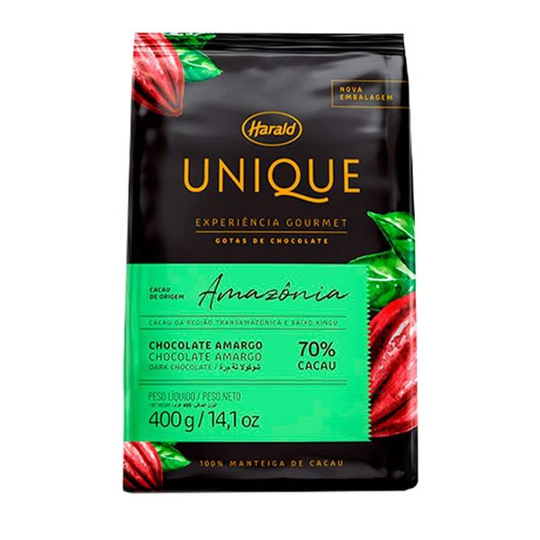 CHOCOLATE UNIQUE GOTAS AMAZONIA 70% 400G HARALD - 511230 - CHOKDOCE