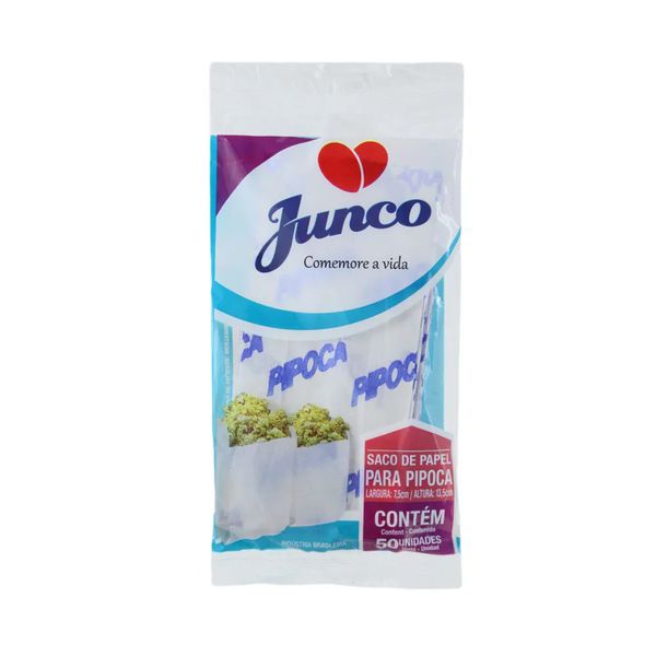 SACO PAPEL PIPOCA BRANCO C/50 JUNCO - 640855 - CHOKDOCE