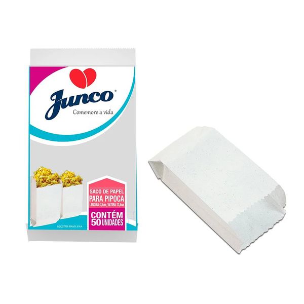 SACO PAPEL PIPOCA COMUM N3 COM 50 UNIDADES JUNCO - 690850 - CHOKDOCE