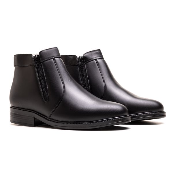 Botina Couro de Carneiro Preto Comfort 