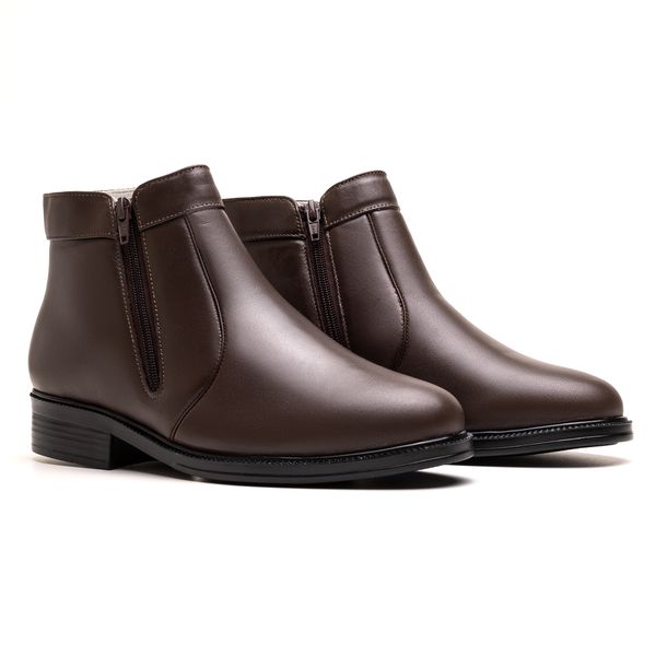 Botina Couro de Carneiro Café Comfort 