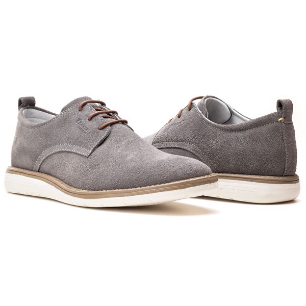 Sapatênis Masculino Couro Cinza Comfort Ranster Comfort