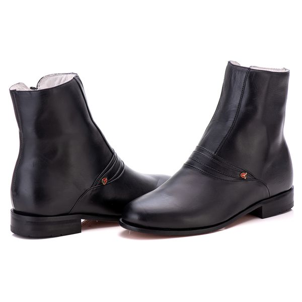 Bota Masculina de Couro Mestiço Conforto com Zíper Café