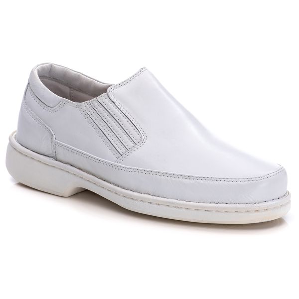 Sapato Comfort Masculino em Couro Branco