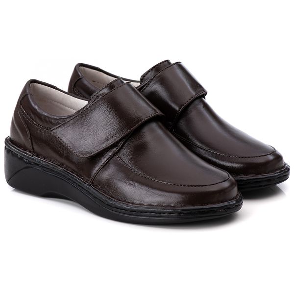 Sapato Feminino Comfort Couro Café 