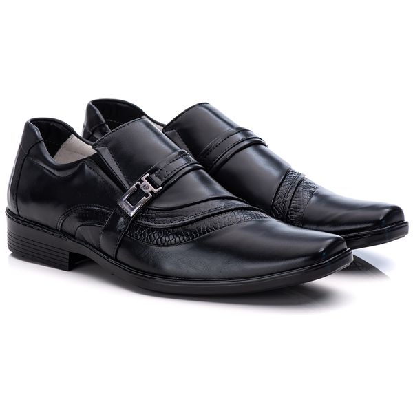 Sapato Social Comfort Masculino em Couro Preto 