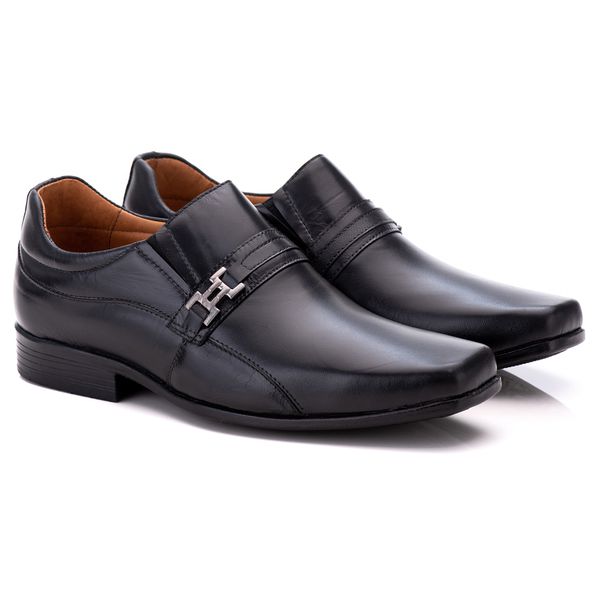 Sapato Social Comfort Masculino em Couro Preto