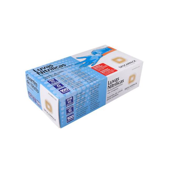 LUVA NITRÍLICA DE PROCEDIMENTO NÃO CIRÚGICO, SEM PÓ ( CX C/ 100 UNID ) POWDER FREE