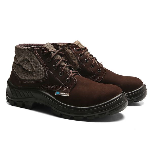 BOTINA NOBUCK MARROM CAFÉ COM BICO DE PLÁSTICO 50B26-CB-BP