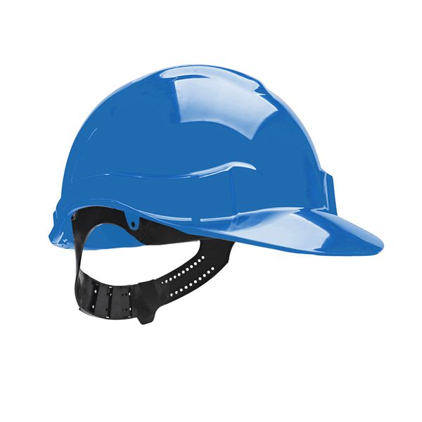 CAPACETE ABA FRONTAL COM CARNEIRA PLÁSTICA SEM JUGULAR AZUL GENESIS LIBUS