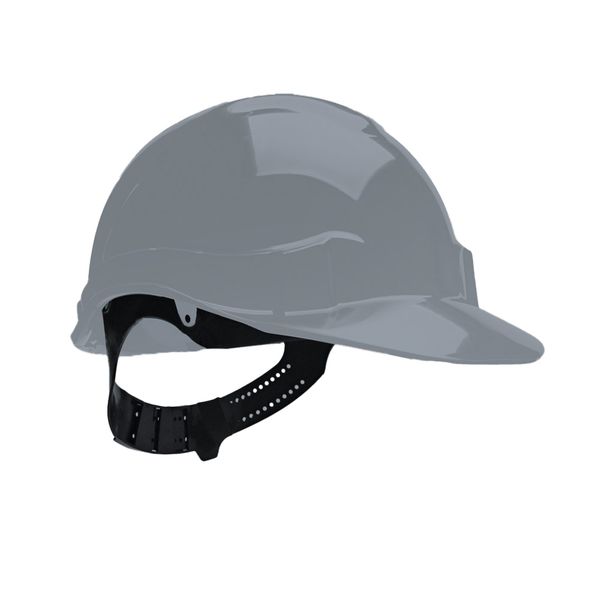 CAPACETE ABA FRONTAL COM CARNEIRA PLÁSTICA SEM JUGULAR CINZA GENESIS LIBUS