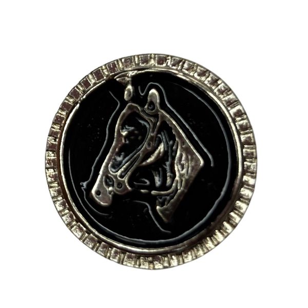 Aplique de Metal Broche para Chapéu Modelo Cavalo Pequeno