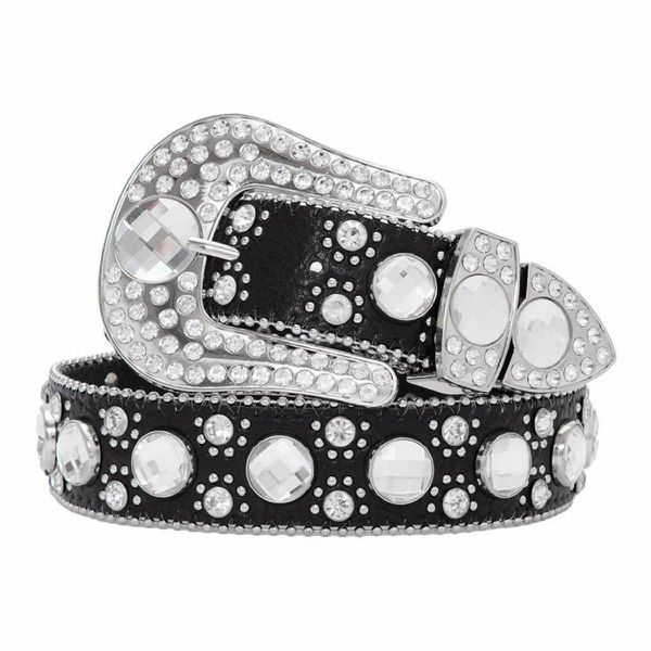 CINTO HELENA COUNTRY CRAVEJADO DE PEDRARIA E STRASS PRETO- REF: OY-GH134Z 