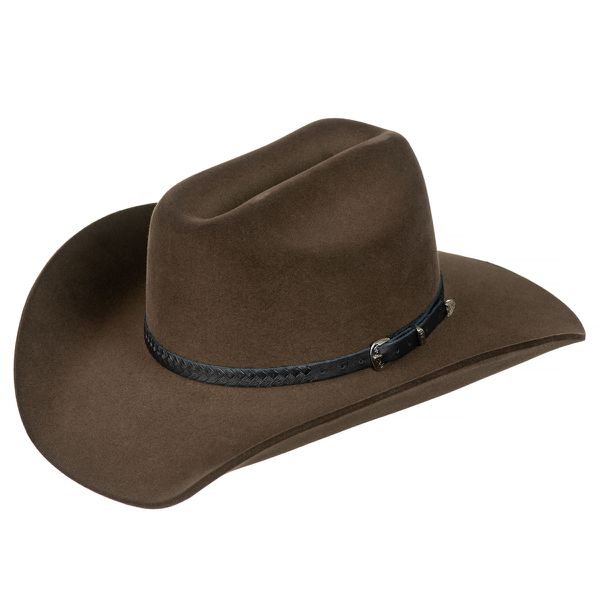 Chapéu Country Montana Ferrugem Aba 10 Aveludado Unissex Bandinha Couro 