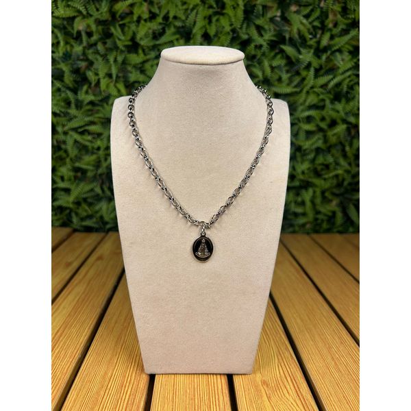 Colar Corrente Feminino Cor Prata com Regulagem 