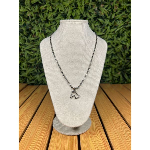 Colar Corrente Feminino Cor Prata com Regulagem 