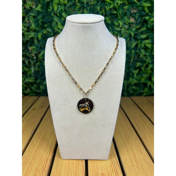 Colar Corrente Feminino Cor Dourado com Regulagem 