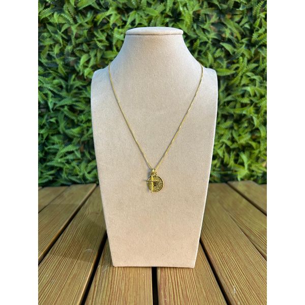 Colar Corrente Feminino Cor Dourado com Regulagem 
