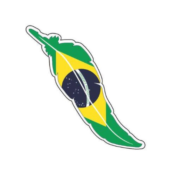 Adesivo Bordado para Chapéu auto colante Pena Brasil
