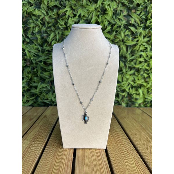 Colar Corrente Feminino Cor Prata Detalhe Esmaltado com Regulagem