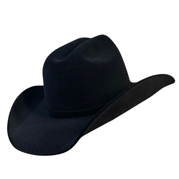 Chapéu Country Montana Preto Aba 10 Aveludado Unissex Bandinha Veludo Com Fivela 