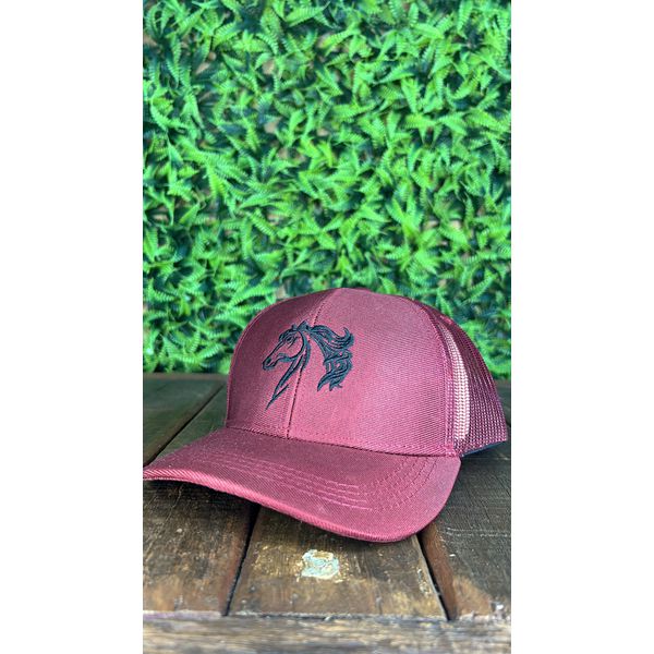Boné Infantil Country Sertanejo Cavalo Cor Vinho