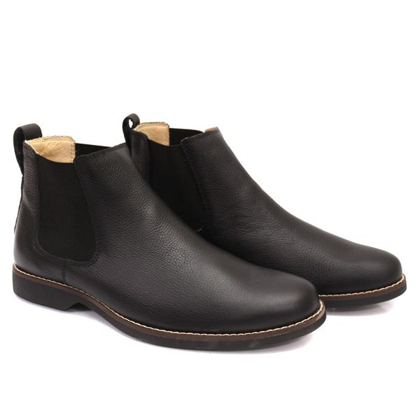 Bota Masculina Estilo Chelsea com Elastico Lateral - FLOATER PRETO